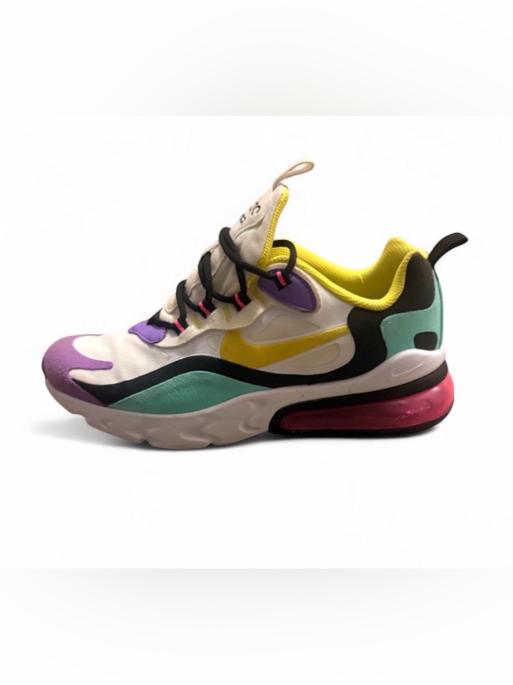 Nike Air Max React 270 Low Purple and Yellow Sneakers